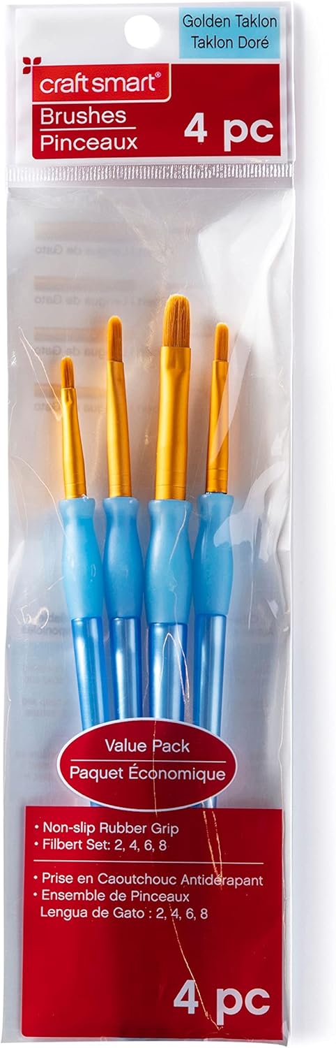 Craft Smart Filbert Golden Taklon Brush Set, 9 Packs: 4 ct. (36 Total)