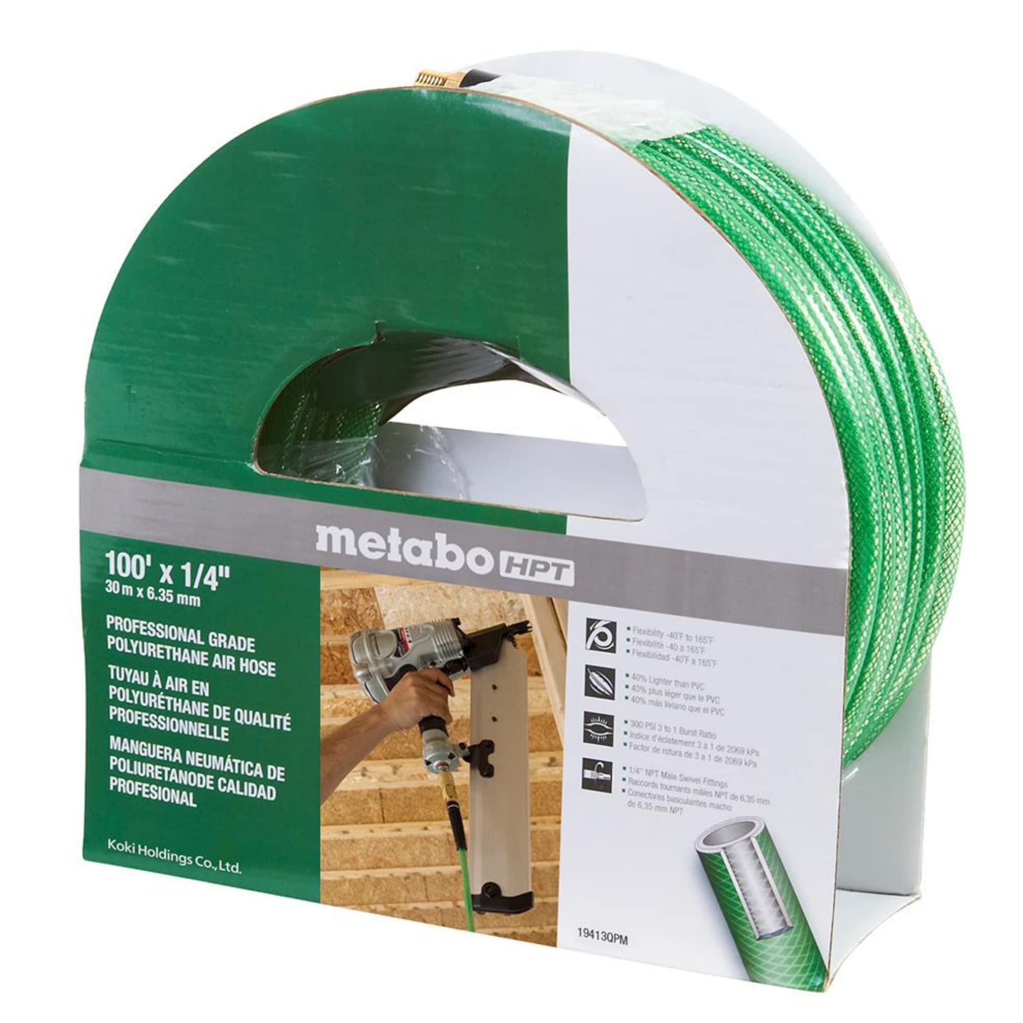 Metabo HPT 19413QPM Manguera de aire de poliéster, 30,5 m x ¼ en