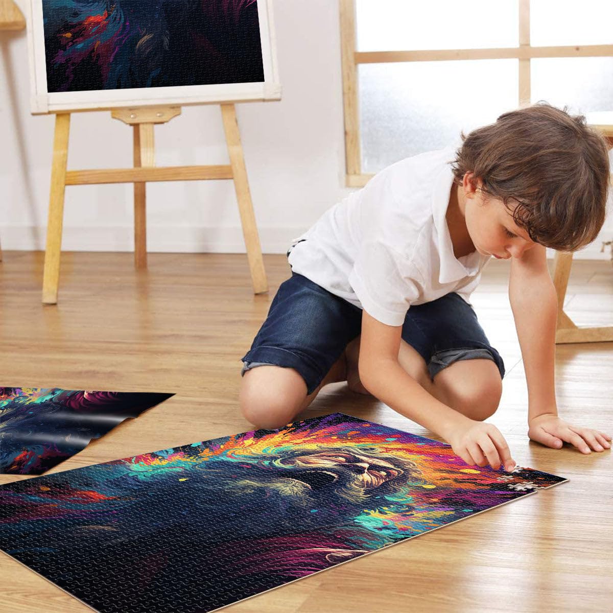 Puzzle Pittura di un vecchio gioco di puzzle 2000 pezzi 27.56 pollici x39.37 pollici Puzzle in Carte Grigie Adatto per Adulti e Bambini sopra i 14 Anni per Regali per Adulti