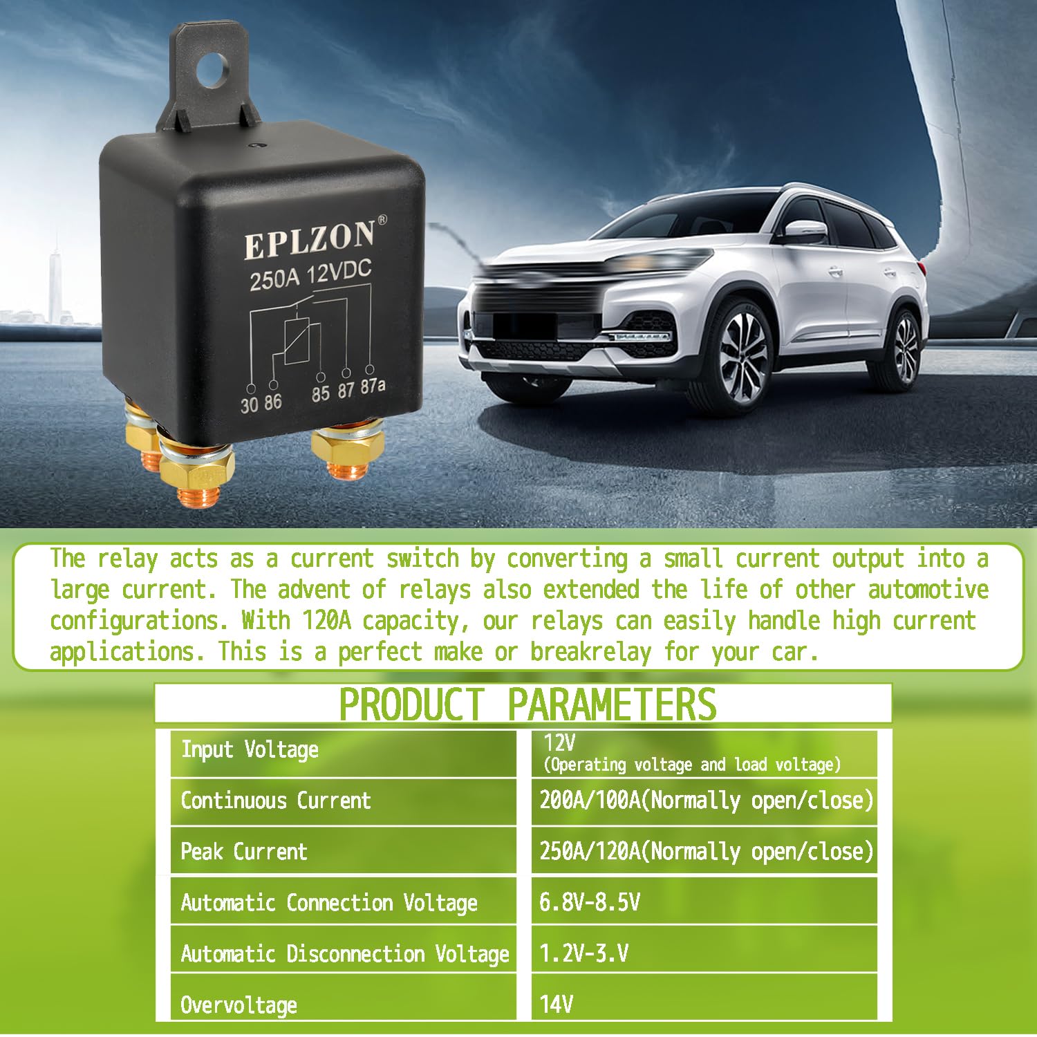 250A 250 AMP 12V DC 5 Polig SPST Auto Relais Batterie Trennrelais LKW Motorstarter Relais für Car Auto Motorrad Truck Marine RV (Packung mit 2)