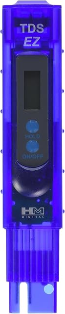 HM Digital TDS-EZ Water Quality TDS Tester, 0-9990 ppm Measurement Range, 1 ppm Resolution, 3% Readout Accuracy