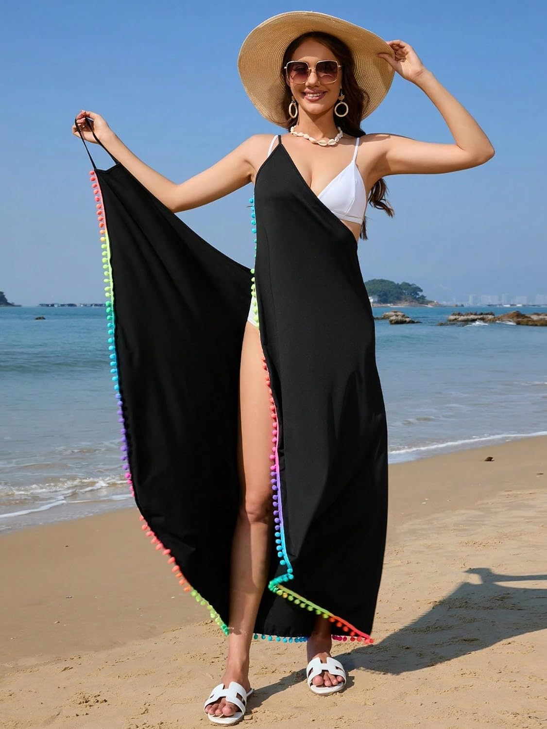 Women Swimsuit Cover Up Summer Outfits Beachwear Smock Cover-Up