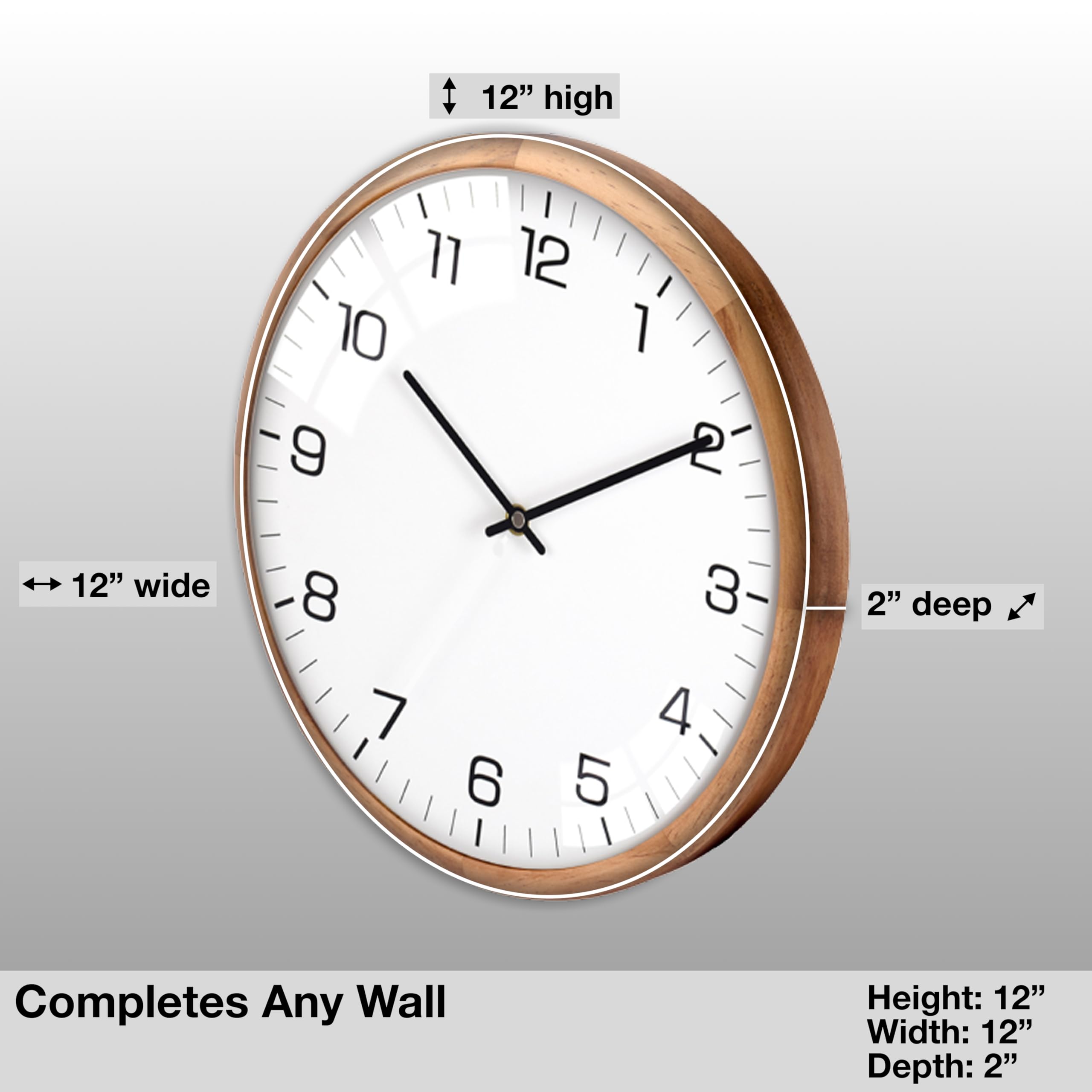 Amazon.com: Driini Analog Dome Glass Wall Clock (12