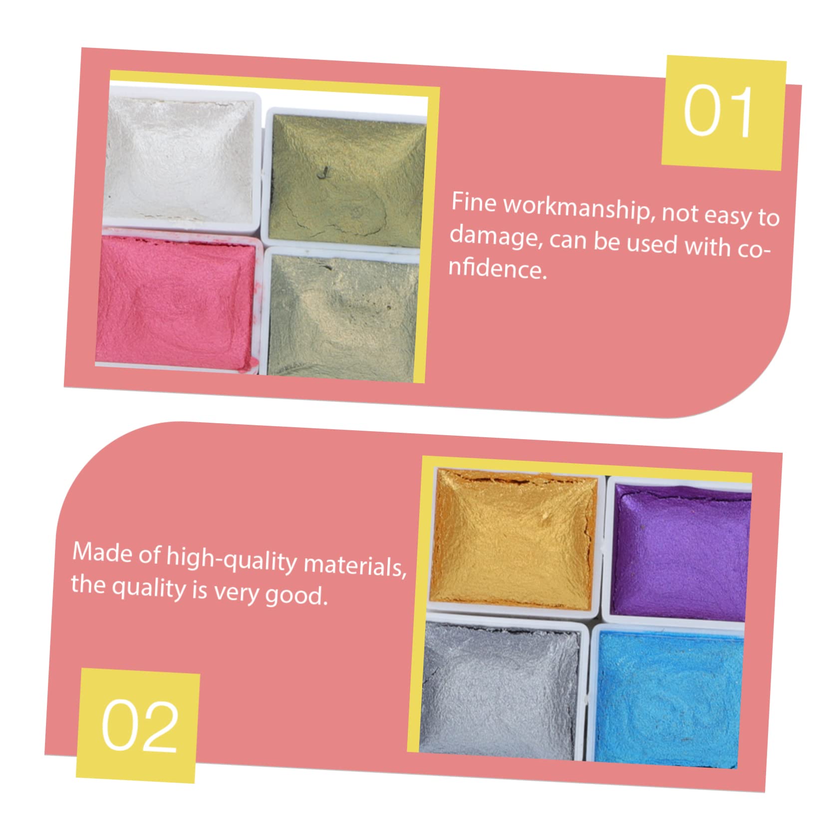 NUOBESTY 3 Scatole Pigmento solido perlescente brillantini per unghie glitter per unghie tavolozza bagnata acquerelli pittura per manicure pittura pigmento per manicure colla in