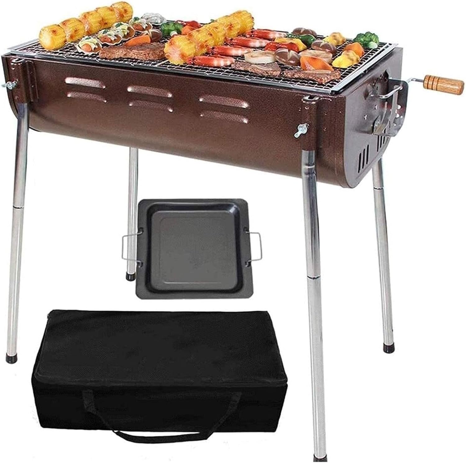 Charcoal Grill Premium Charcoal Grill Cast Iron Grill Large Picnics Patio Grill Barbecue Outdoor Portable Full Set of Household More Than 5 People Thickened Charcoal Charcoal