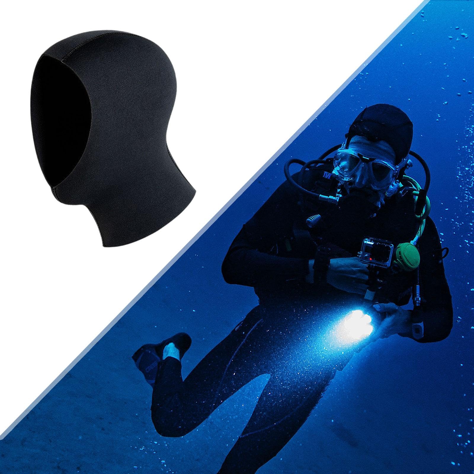 rockible Cappello da Sub, Cappuccio in Neoprene per Muta, Cuffia Termica per Immersioni, Copricapo per Nuoto Subacqueo