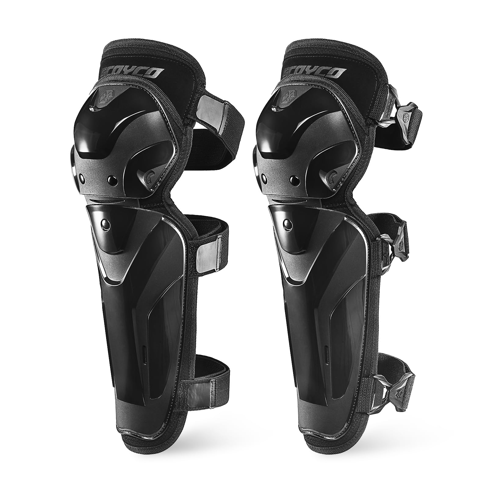 Scoyco Motorcycle Knee and Shin Guards – Motocross Knee Pads Adjustable TPU Protective Gear for Road Cycling