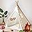 little dove Teepee Tent for Kids Foldable Teepee Play Tent with Carry Case, Banner, Fairy Lights, Olives Branches, Four Poles Style Raw White Color - New Version Tiny House