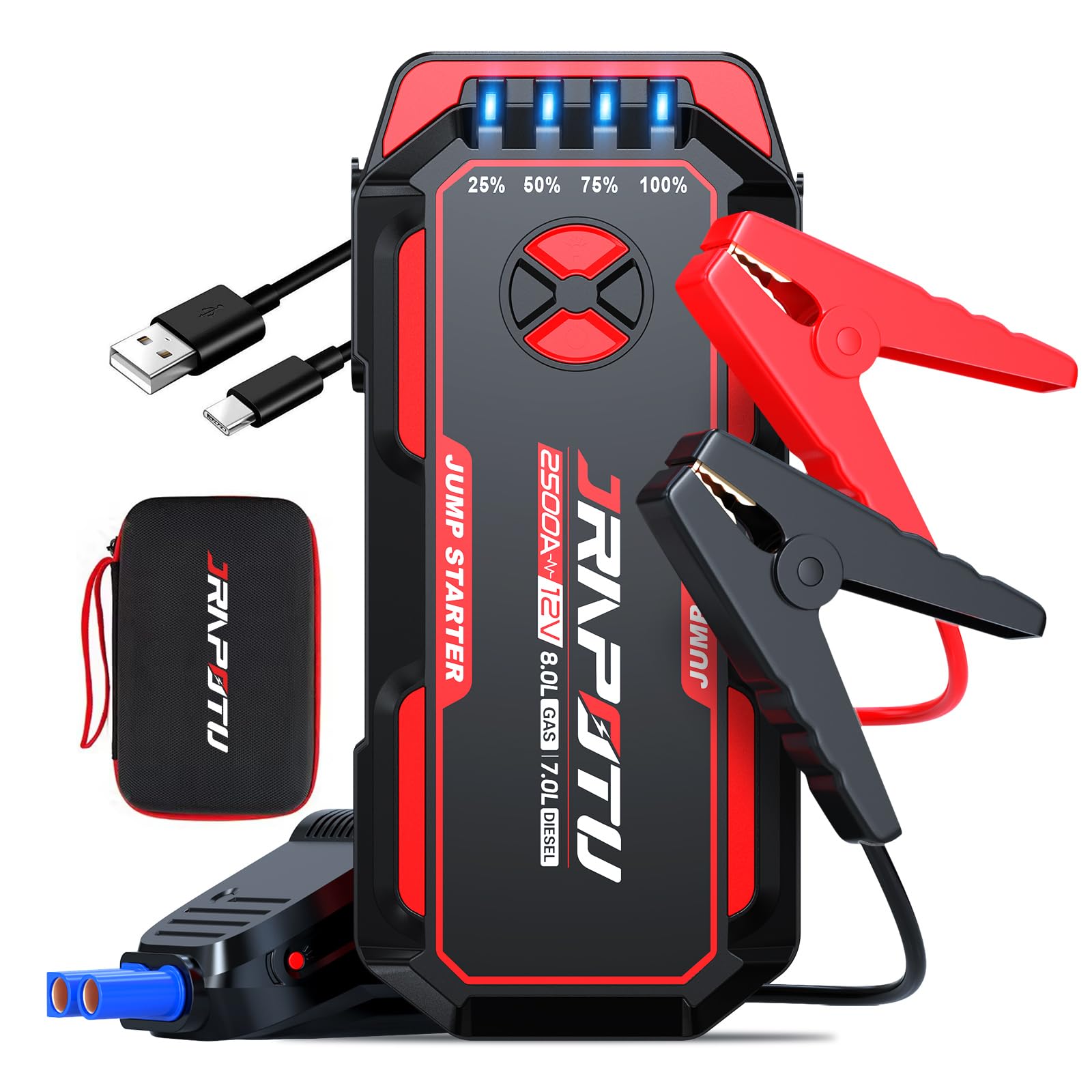 Amazon | JRAPOTUジャンパースターター 2500Aピーク電流ジャンプ 