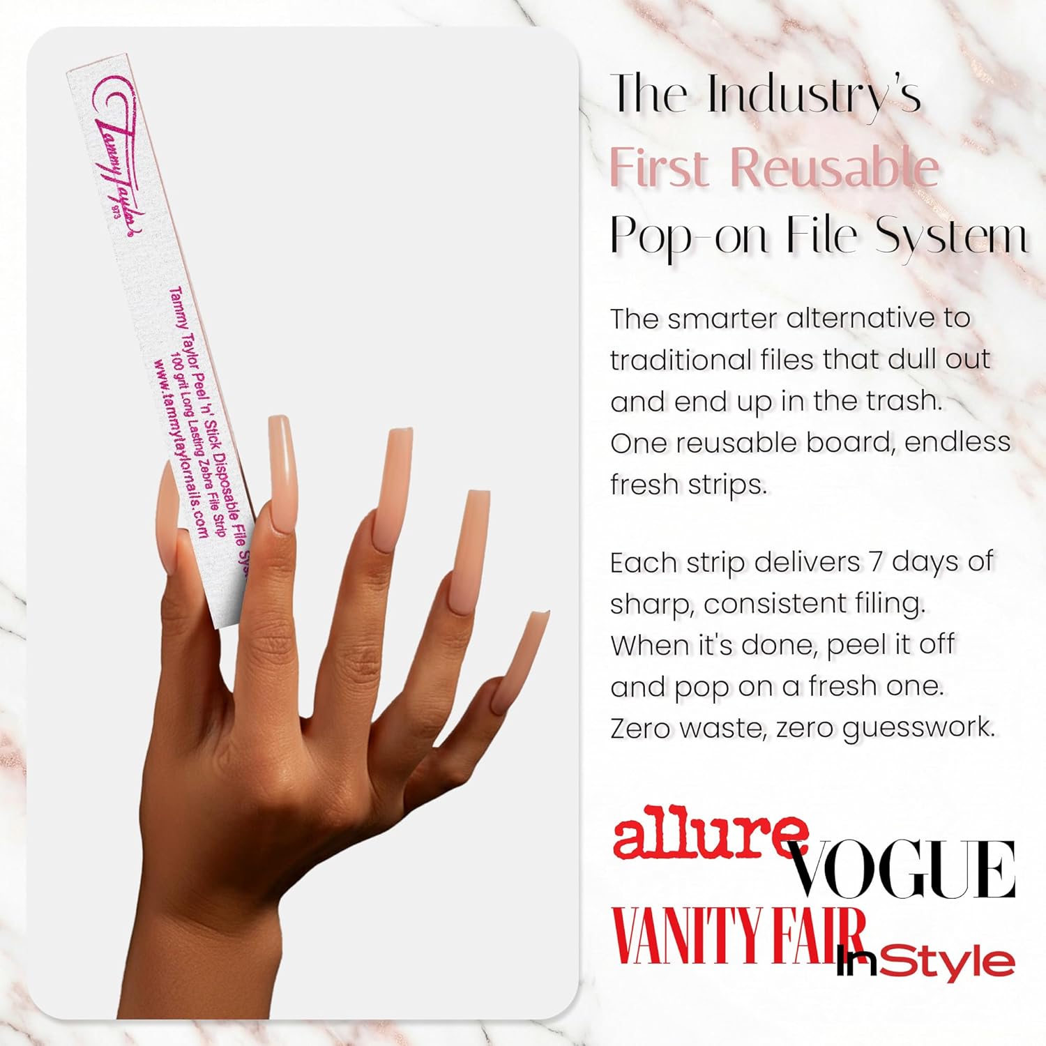 Tammy Taylor 100 Grit Acrylic Finger Nail Files for Women, 100/180 Limas para Uñas & Emery Boards for Nails, Professional Manicure Tools, Salon Art Supplies & Accessories, Disposable Fingernail File