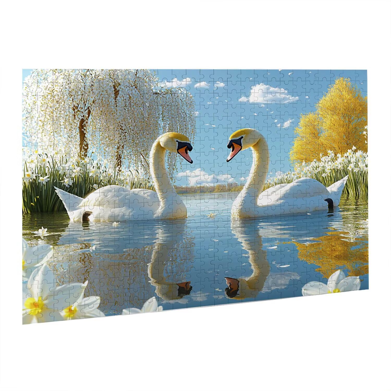 Jigsaw Puzzle, 1000 Pezzi Puzzle Classici, Lago Puzzle Rilassamento Intelligence, Mpossibile Difficile Puzzle Impegnativo per Adulti Puzzle Gioco Familiare, Regalo per Amore Amico Cigno fr0-1045