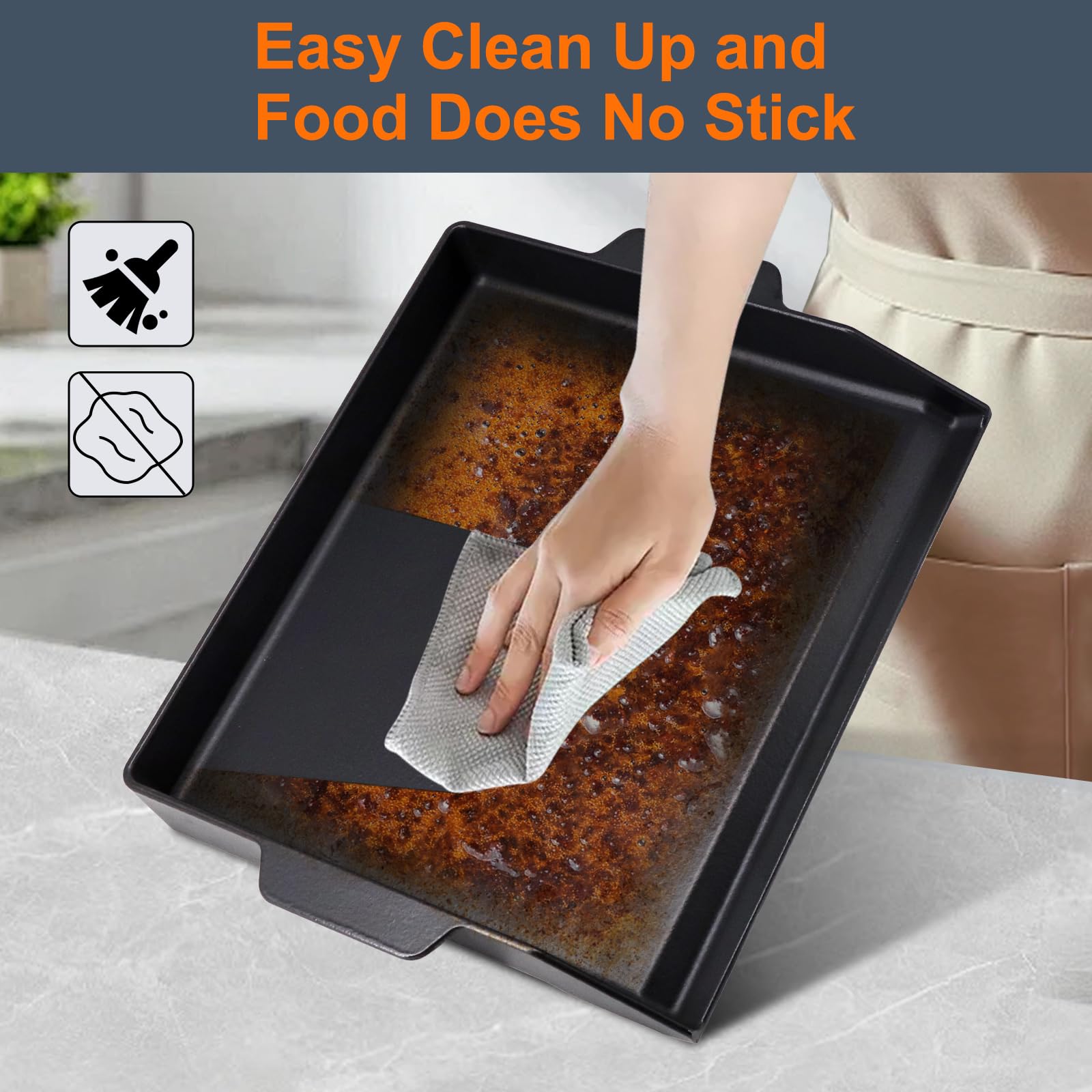 Universal 20" Cast Iron Flat Top Griddle For Grills - 23x16", High Sidewalls, Fits Most BBQ Brands