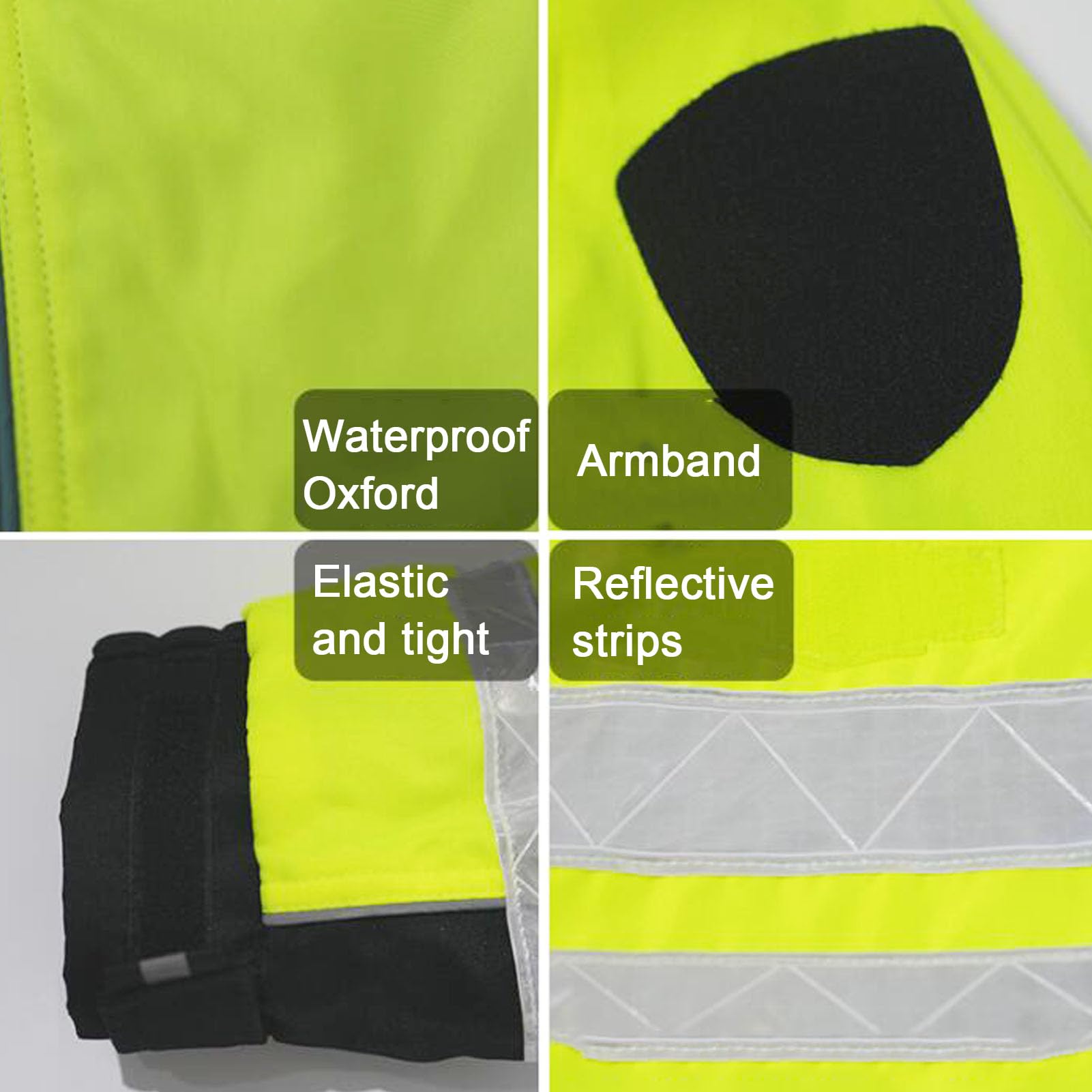 Chaqueta de Alta Visibilidad Chaqueta Softshell de Advertencia Tela Oxford Impermeable Chubasquero de Alta Visibilidad Excursionismo Bicicleta Chaqueta Ropa Deportiva Exteriores,3XL,Yellow