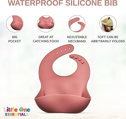 Miniatura 7 de Juego de 7 artículos esenciales de silicona para la alimentación del bebé, suministros de alimentación para niños pequeños con placa de succión,