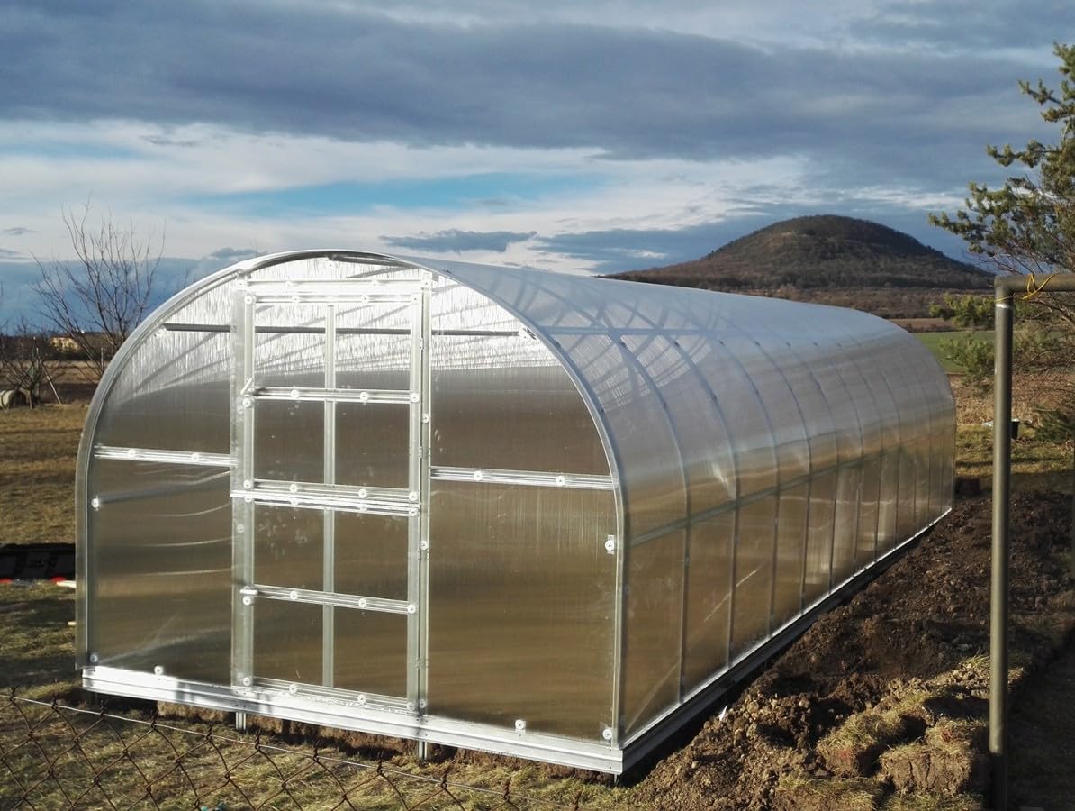 Serre KLASIKA 18 (3 x 6 m) avec fondations et polycarbonate 6 mm