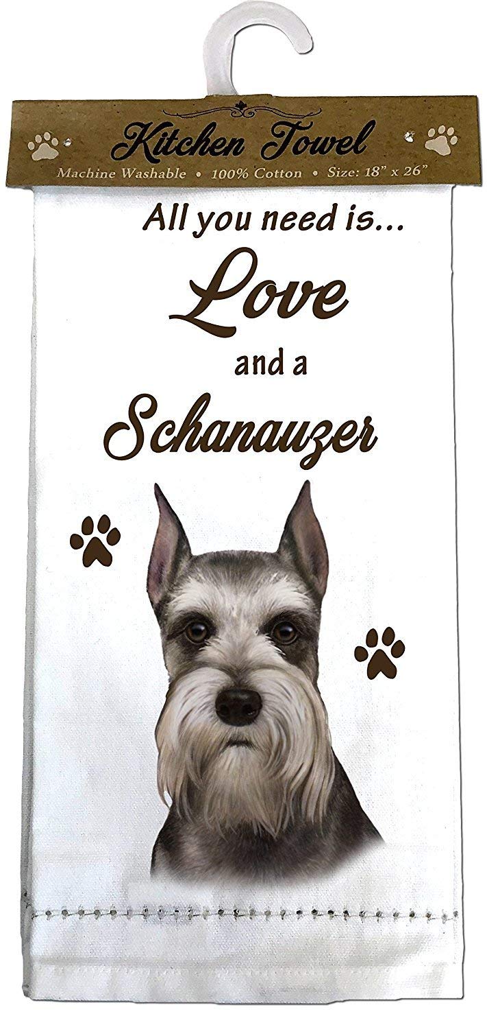 E&S Pets 700-34 Schnauzer, Cropped Kitchen Towels, Off-White