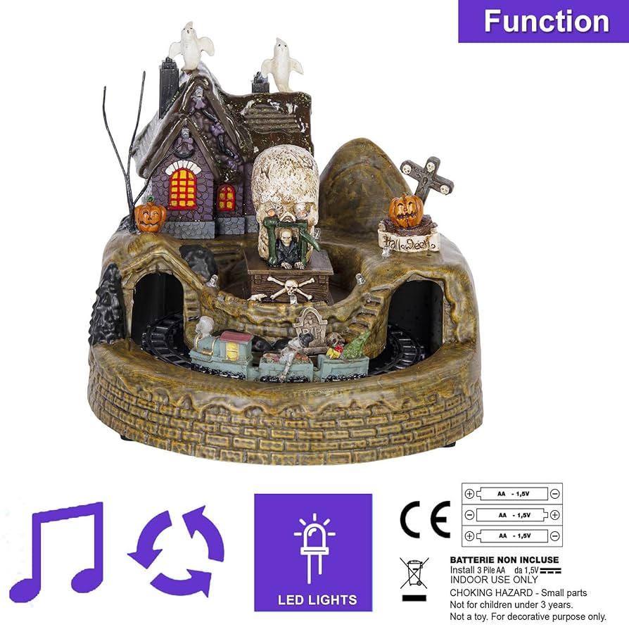 Amazon.com: innodept12 Animated Halloween Train Village Set