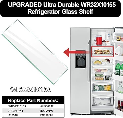 Miniatura 3 de Cubierta para refrigerador WR32X10155 ultraduradera compatible con GE Hotpoint JC Penny Kenmore LG RCA cubierta de cajón de vidrio para refrigerador