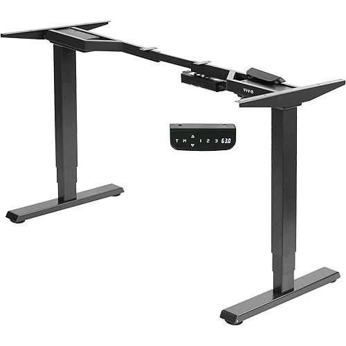 VIVO Electric Dual Motor Stand Up Desk Frame for 40 to 84 inch Table Tops, Frame Only, 3 Stage Height Adjustable DIY Workstation with Touch Screen Controller, Black, DESK-V103E