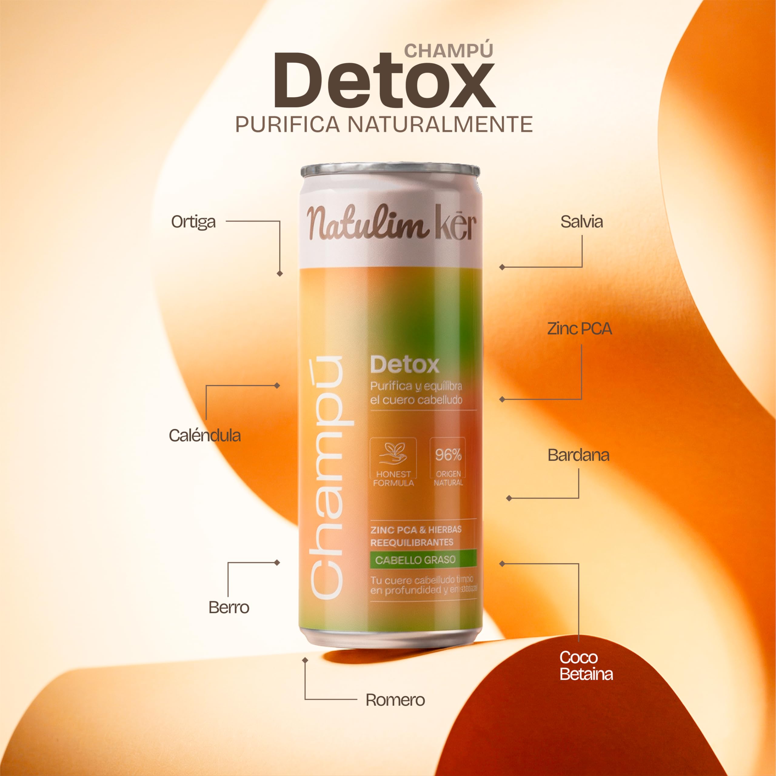 Natulim Kēr Champú Detox para Cabello Graso - Limpieza Profunda y Control de Grasa - Con Zinc PCA y Extractos Vegetales - Cuidado del Cuero Cabelludo - Cabello Fresco, Ligero y Revitalizado - 330 ml. — view 5