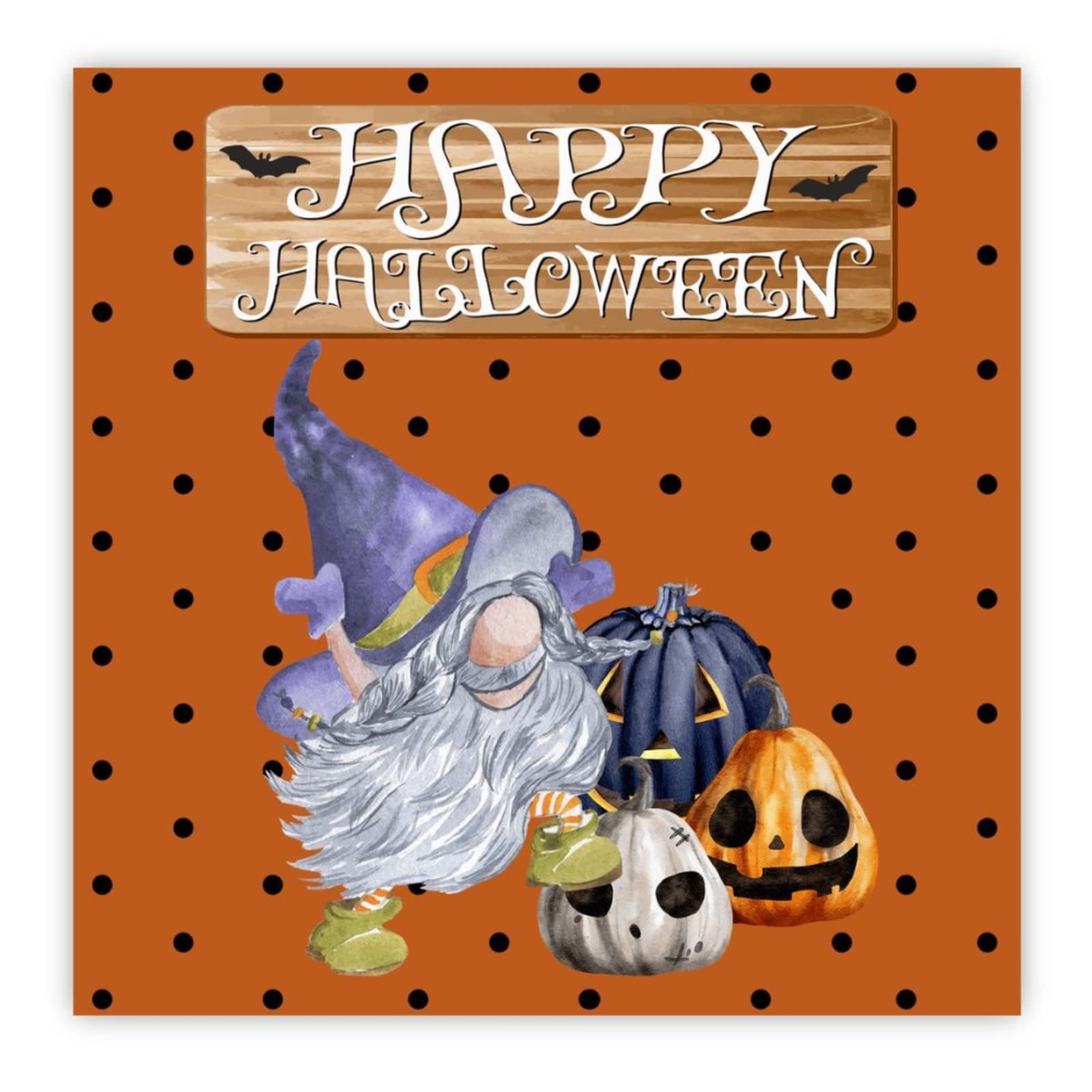 Panneau bois Happy Halloween déco murale style ferme vintage 40 cm