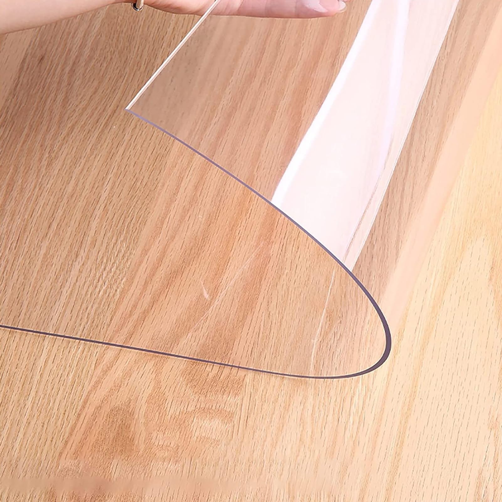 Transparente Vinyl-Bodenschutzmatte, 80 x 350 cm, wasserdicht, verschleißfest, Teppichabdeckung für Bürostühle, Haustiere und Tischdecken, transparenter Kunststoff-Teppich
