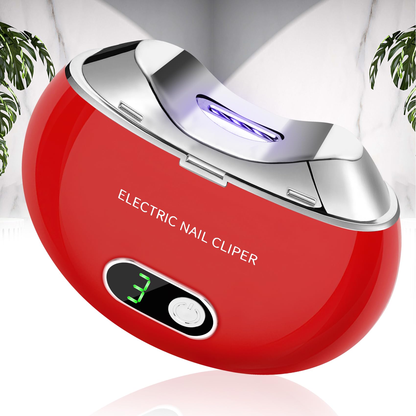 Automatyczny elektryczny obcinacz do paznokci z 3 poziomami prędkości i pojemnikiem na obcięte paznokcie, cyfrowy wyświetlacz LCD, bezpieczny elektryczny trymer do paznokci z ładowaniem USB
