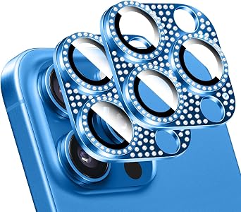 LucBuy 2PCS Shiny Diamond Camera Lens Protector for iPhone, Metal 3D Sparkling Rhinestone Phone Decorated, Anti-Scratch Full Coverage Protection Back Camera Cover for iPhone 11 Pro/iPhone 11 Pro Max