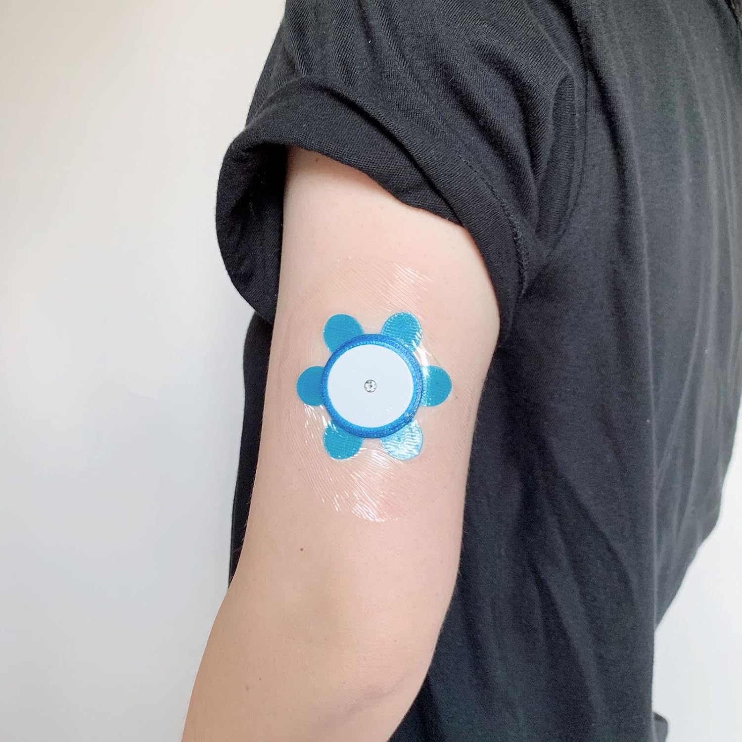 Adhesive Patches for Libre 2, 40 Pack Waterproof Clear Patches and 1 plastsic Shield,Hold Your Sensor Tight up to 10days (Blue)