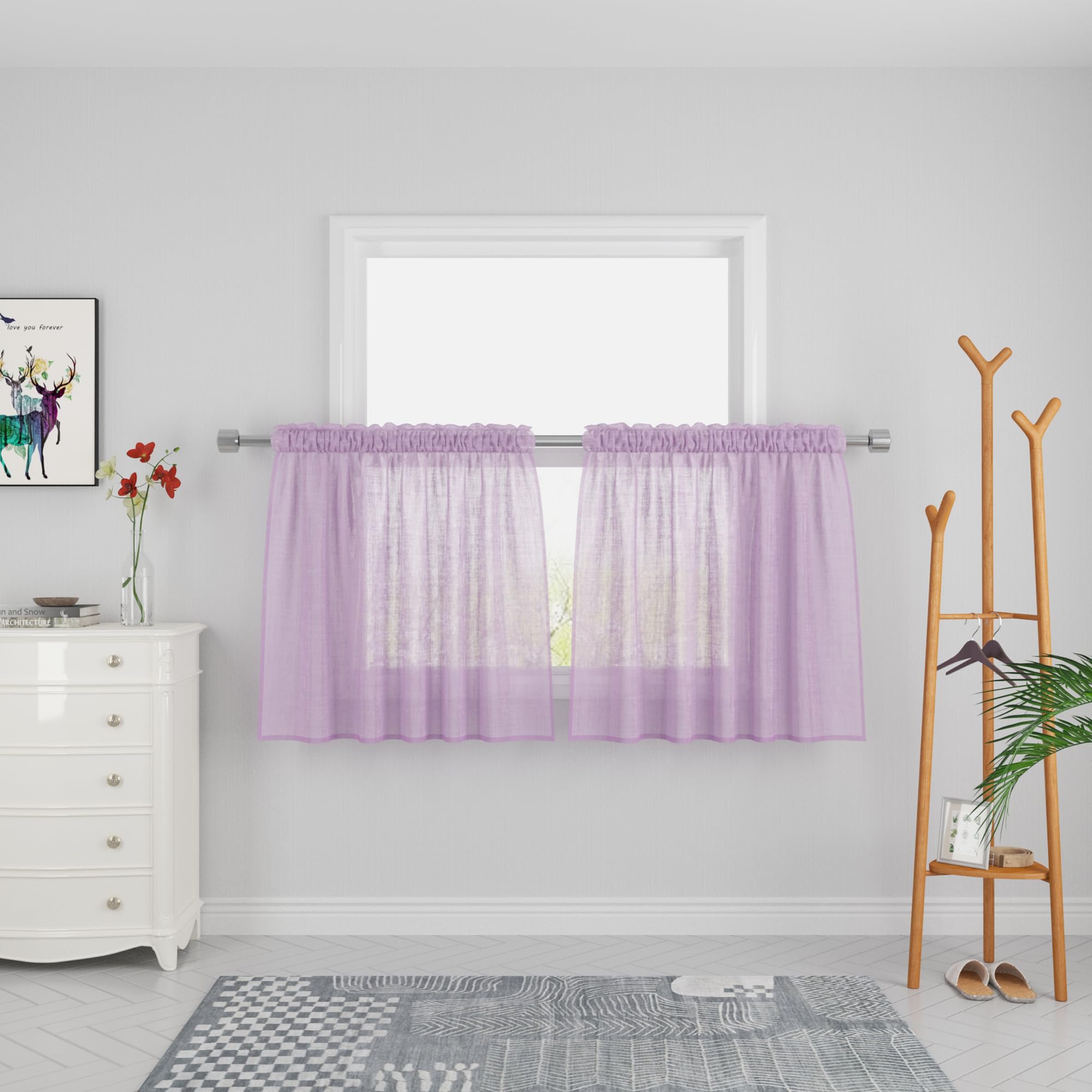 Rideaux de cuisine lilas pour illuminer votre coin repas avec douceur et élégance