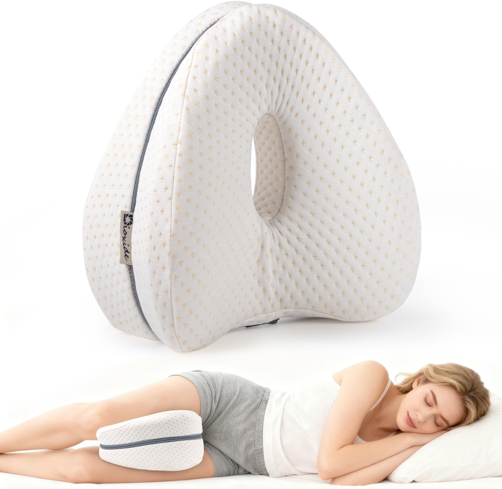 Dioxide Pillow for Sleeping on Side, Memory Foam Pillow for Side Sleepers,Orthopaedic Leg Pillow for Sleeping