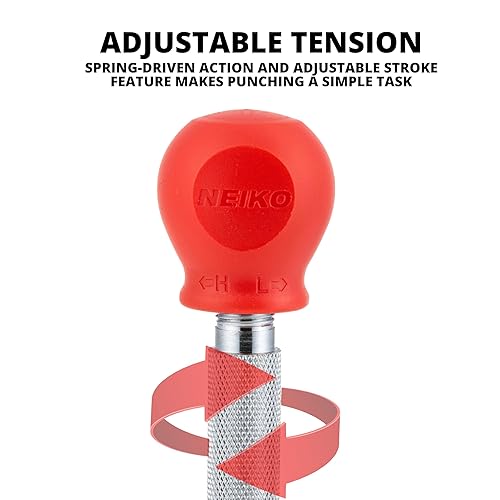 Miniatura 3 de NEIKO 02638A - Perforador automático de agujero central de 5 pulgadas herramienta de punzonado ajustable con resorte de impacto