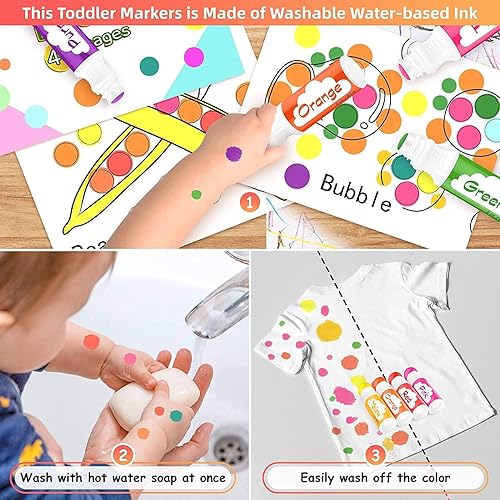 Miniatura 6 de Dot Markers for Toddlers Kids Preschool, Bingo Daubers Washable Art Markers 8 Colors, Toddlers Arts and Crafts Supplies, Kids Painting Drawing