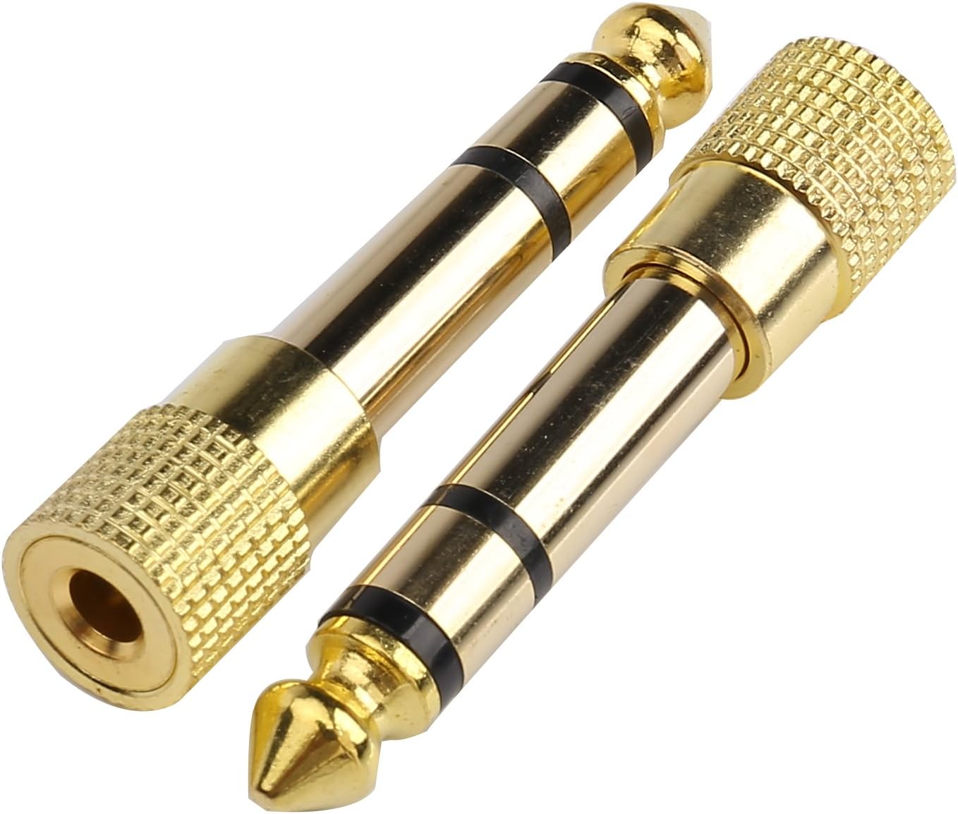 DevinalProfessional 6.35mm 1/4 inch Plug to 3.5mm 1/8 inch Jack Gold Plated TRS AUX Stereo Audio Headphone Jack Adapter Converter Connector(2 Pack)