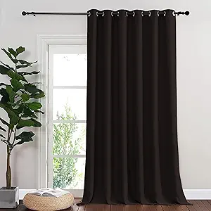 NICETOWN Toffee Brown Blackout Curtains for Bedroom 95 Inch Length - Thermal Insulated Room Darkening Privacy Grommet Window Drapes for Boys Room, Set of 1 Panel, 80 x 95 Inch