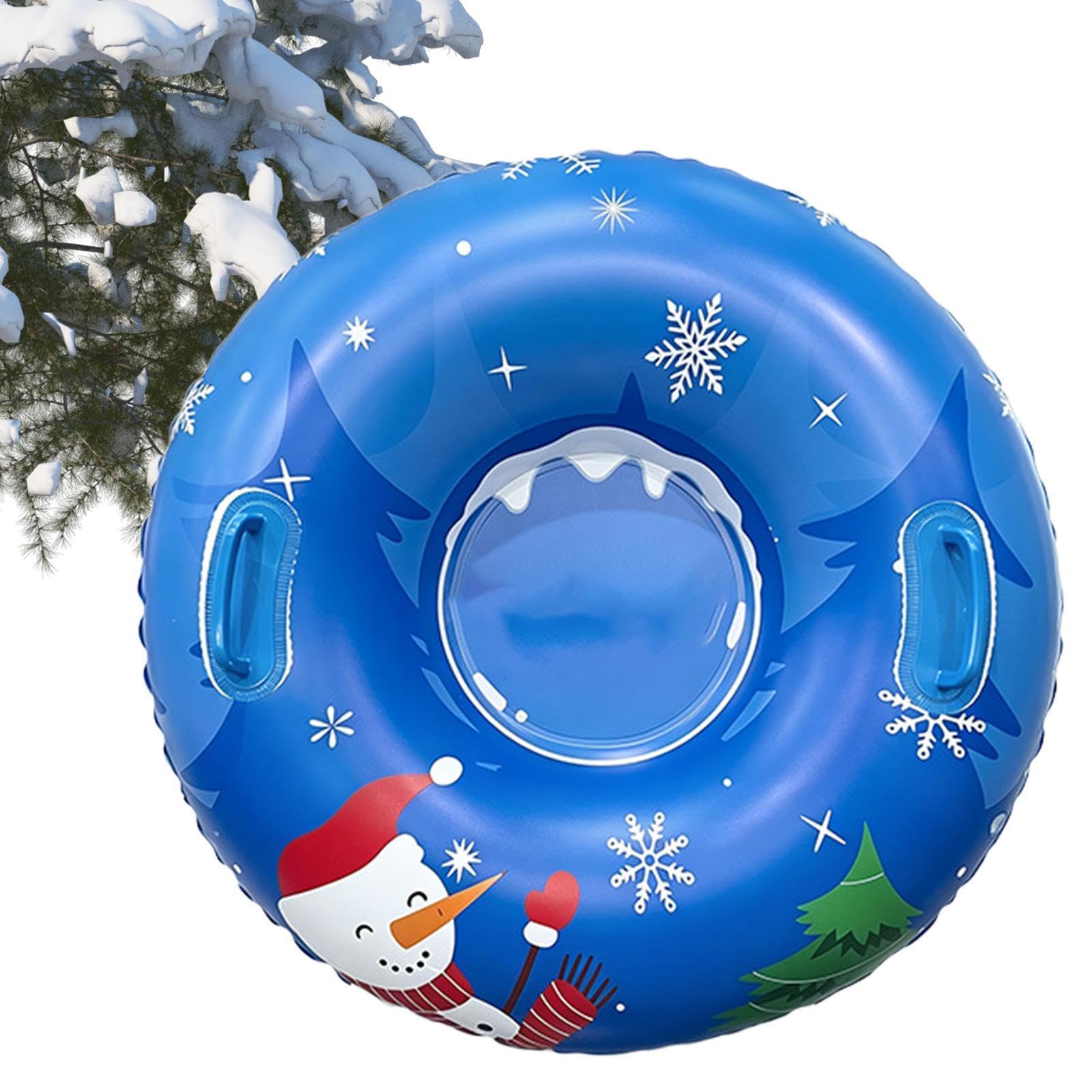 Tubo da slittino Tubo scivolo gonfiabile rotondo per neve con maniglie | Anello da slittino anti-abrasione Per Esterno Inverno Marciapiede Piscina Spiaggia Riunioni Feste Sport