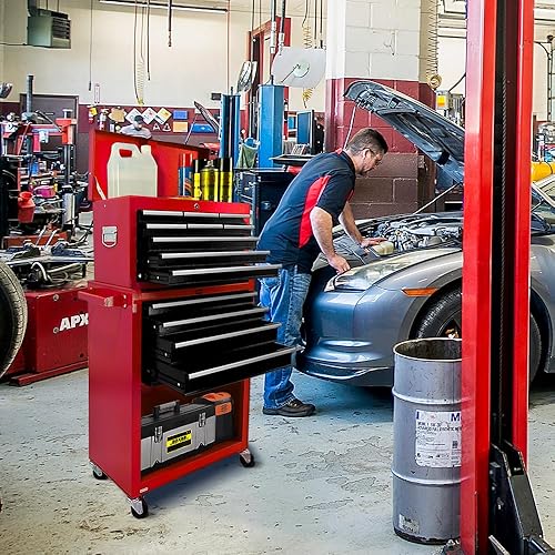 Miniatura 2 de Caja de herramientas con ruedas de 13 cajones, organizador de caja de herramientas con ruedas, armario de almacenamiento de herramientas grande con