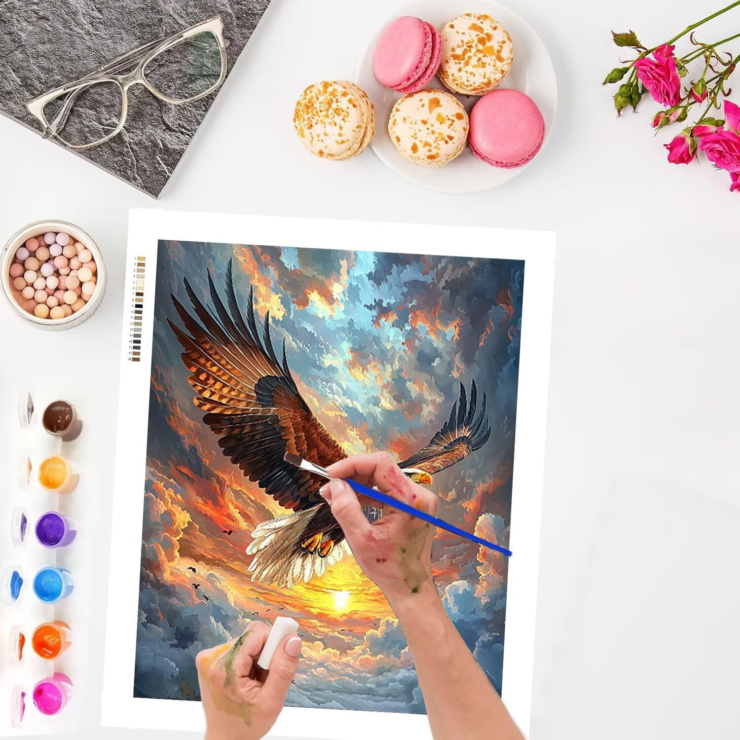 WEISHIWE Dipingere con i Numeri Adulti Aquila reale, 80x100cm s-1026