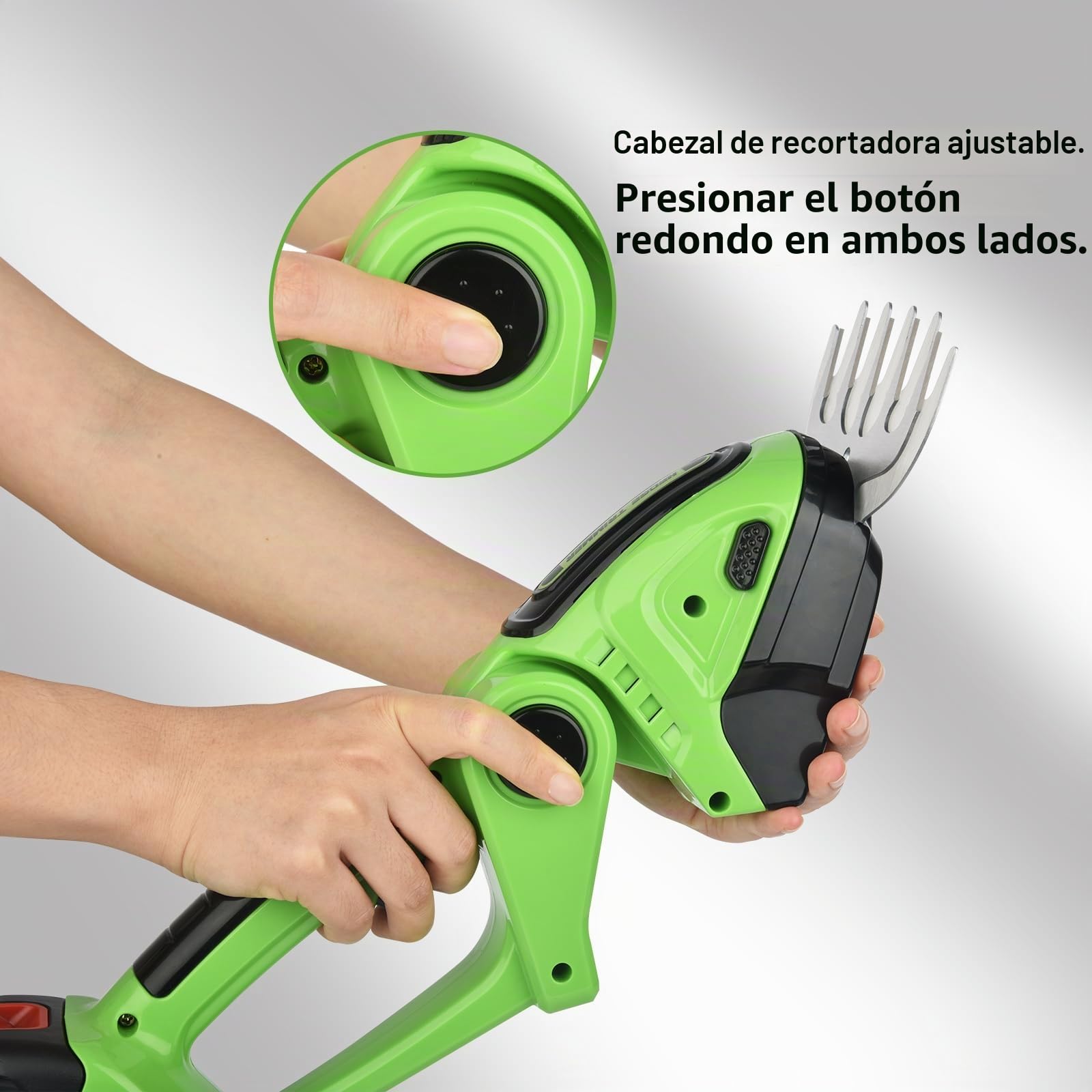 Cortasetos a Batería 2 en 1, Cortasetos de Jardín, Cortasetos Telescópico Eléctrico con 2x1500 mAh Batería, Cortasetos de Jardín Eléctrico