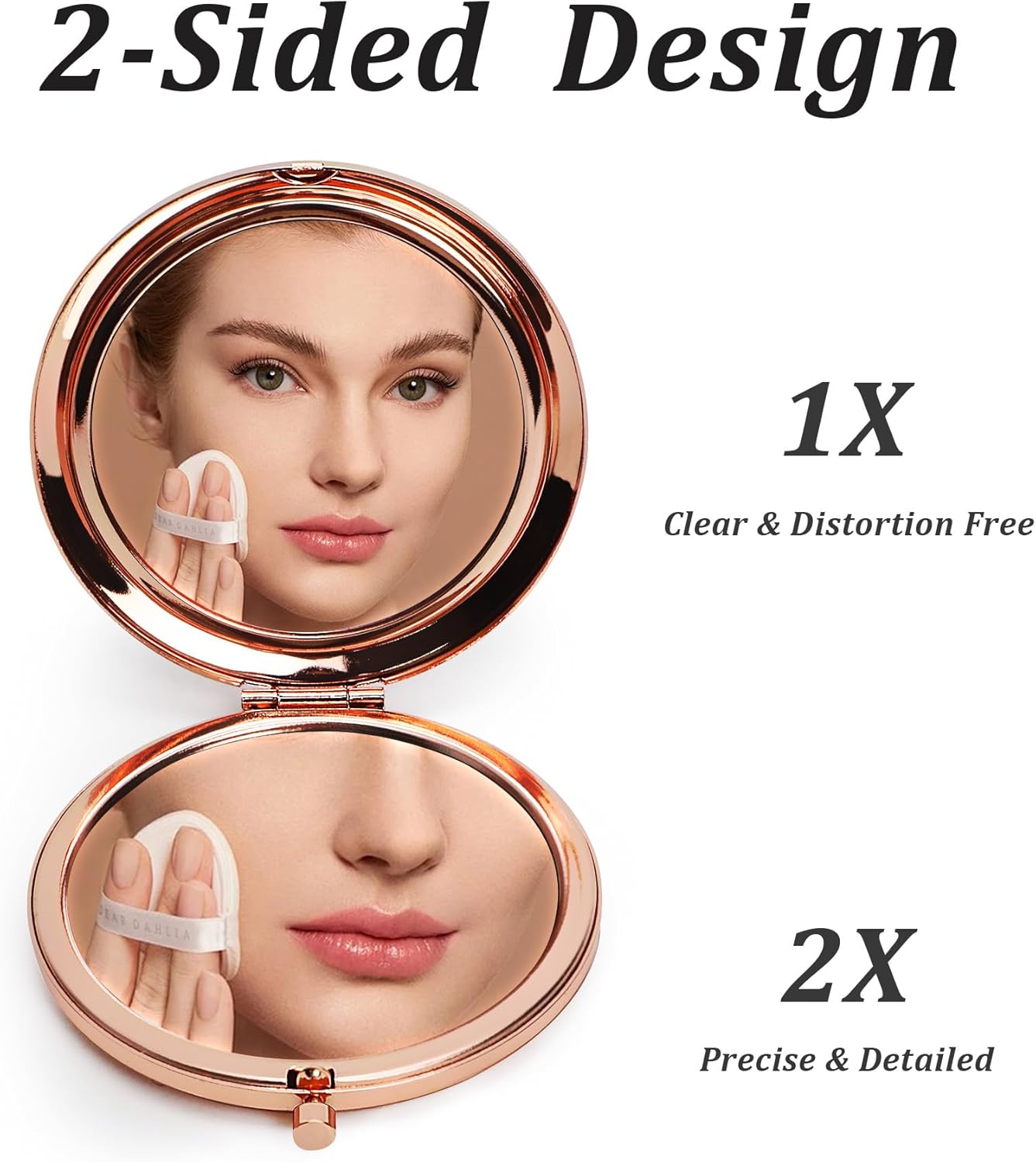 Personalized Gift for Women Girls Her, Custom Gifts for Adult Teen, Floral Monogram Alphabet Initial Compact Mirror, Goodie Bag & Basket Stuffers for Galentines Day, Valentines Day, Graduation - Image 4