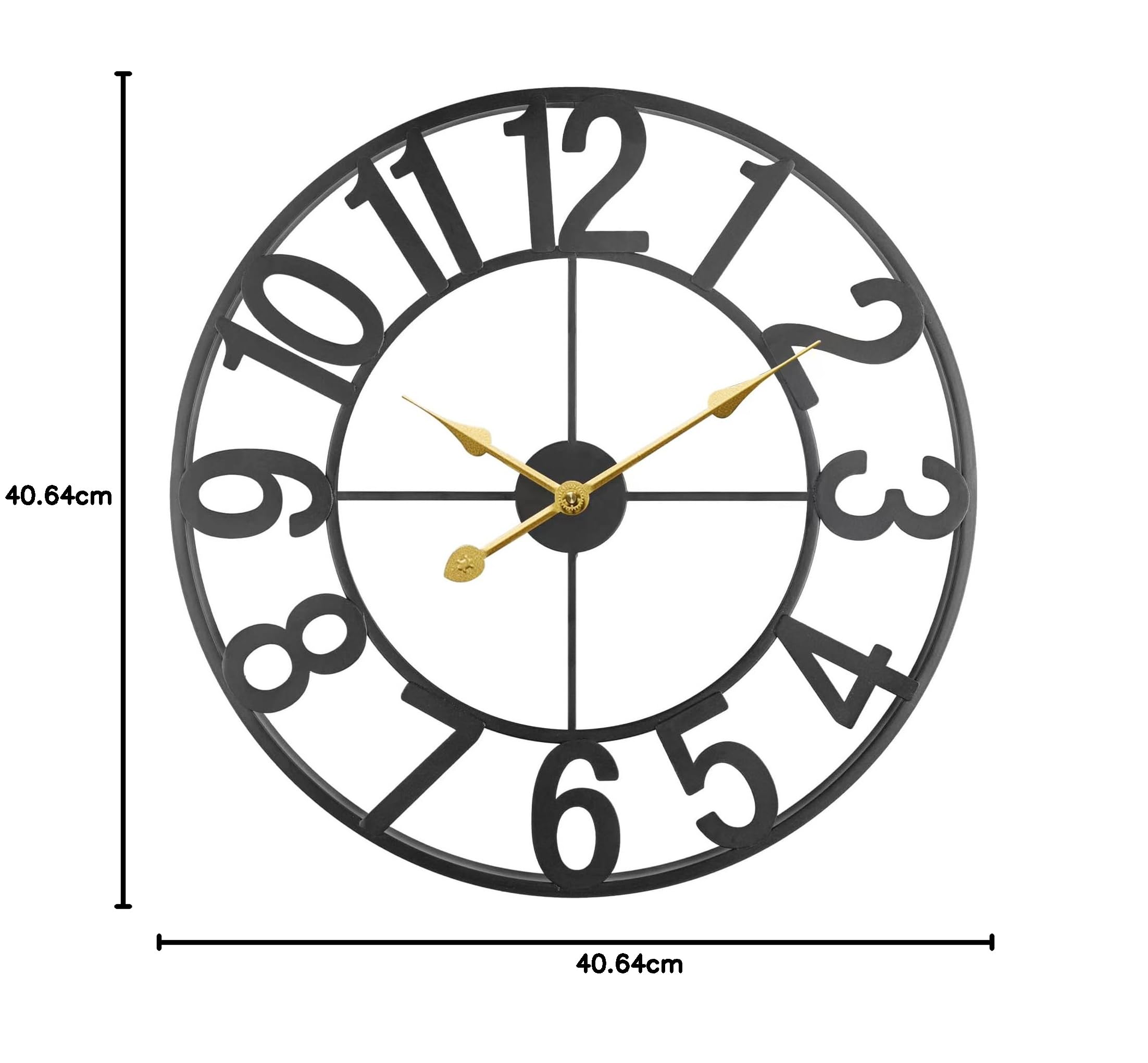 Grande horloge murale d'extérieur de 40,6 cm, silencieuse, sans tic-tac, fonctionne à piles, horloge murale moderne en métal de ferme pour terrasse, porche, piscine, cuisine, chambre à