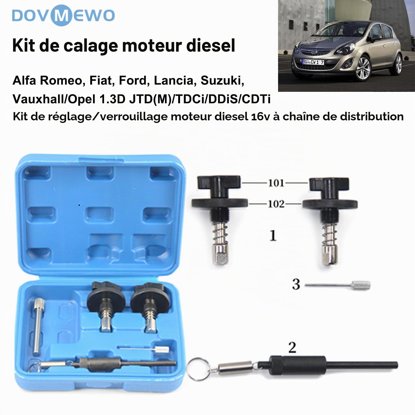 Kit de chaîne de distribution 1.3 Multijet pour moteur diesel, ensemble de calage de phase et de blocage pour Alfa Romeo Fiat Ford Lancia Suzuki Opel CDTi, kit de mise en phase Fiat 1.3 JTD Multijet