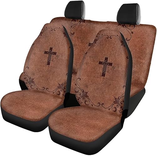 Miniatura 10 de Fundas de asiento de automóvil con diseño de girasol para SUV, camión, camioneta, caballo azteca, funda de asiento delantero y trasero, accesorios
