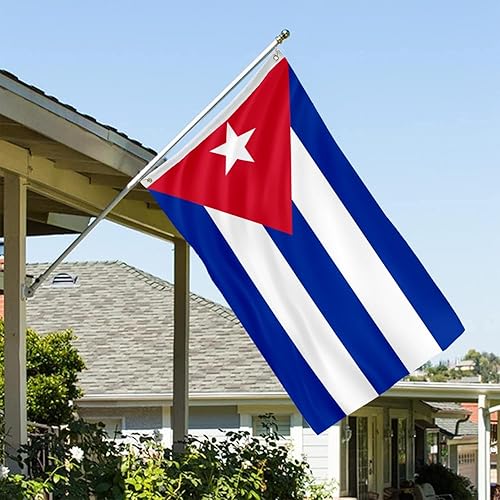 Miniatura 2 de Bandera de Cuba, de 3 x 5 pulgadas, de doble cara, para exteriores, resistentes, de 3 capas, material de poliéster con 2 ojales de metal, 4 filas de