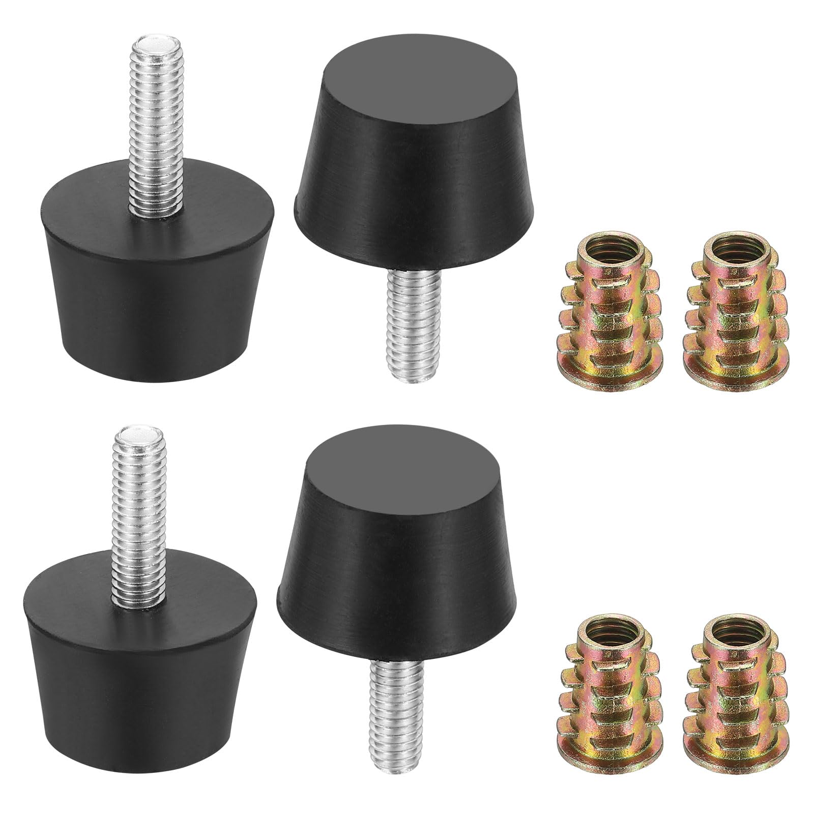 sourcing map 4Pcs M6 x 20mm Thread Adjustable Furniture Levelers, 25x36mm Furniture Leveling Feet Screws in Threaded Glide Leveling Floor Protector for Table Chair Cabinet Legs