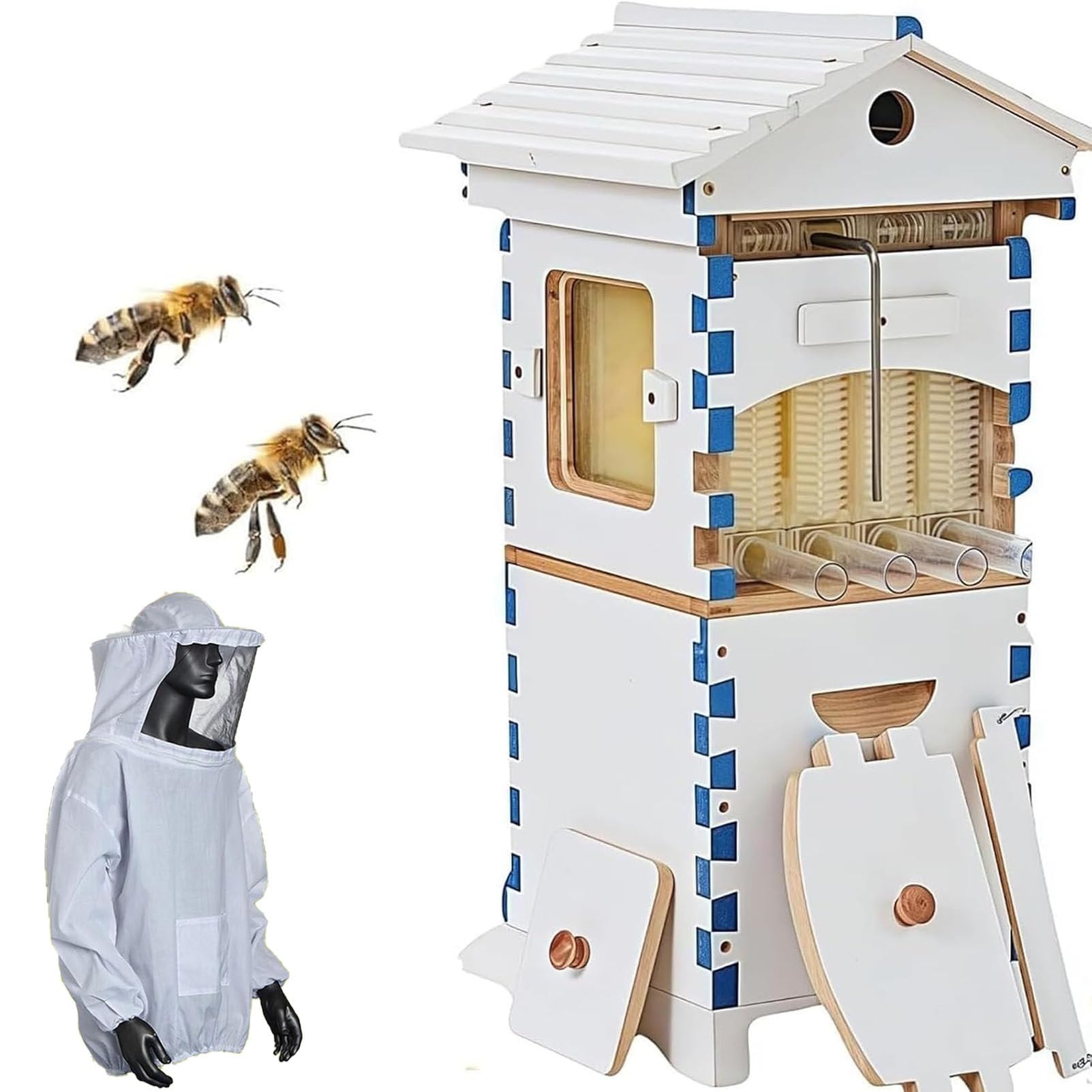 Caibendss Beehive Starter Kit,Self-Flowing Honey Beehive