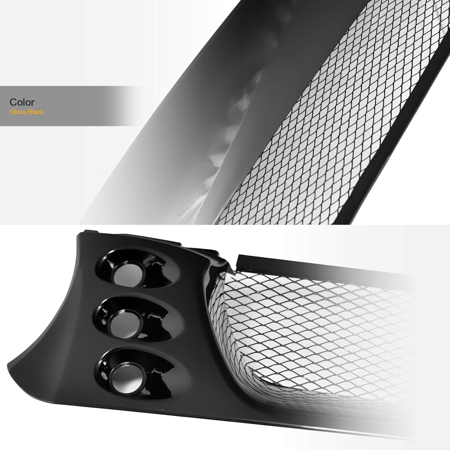 Stehlen 642167820352 Compatible With 2002-2003 Subaru Impreza WRX Zero Aluminum Mesh Front Hood Bumper Grille - Glossy Black