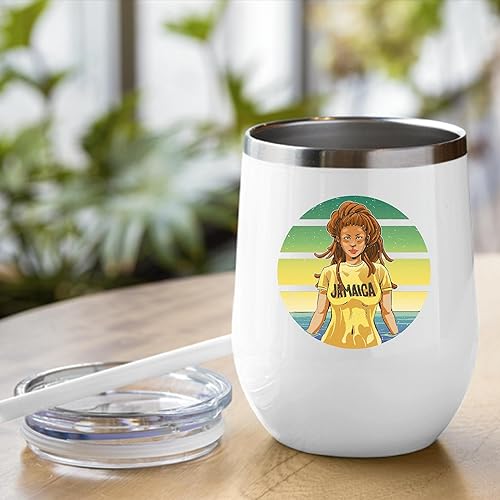 Miniatura 5 de Jamaica Themed Gift Ideas Stylish Outfit and mug 12oz Wine Tumbler Cup