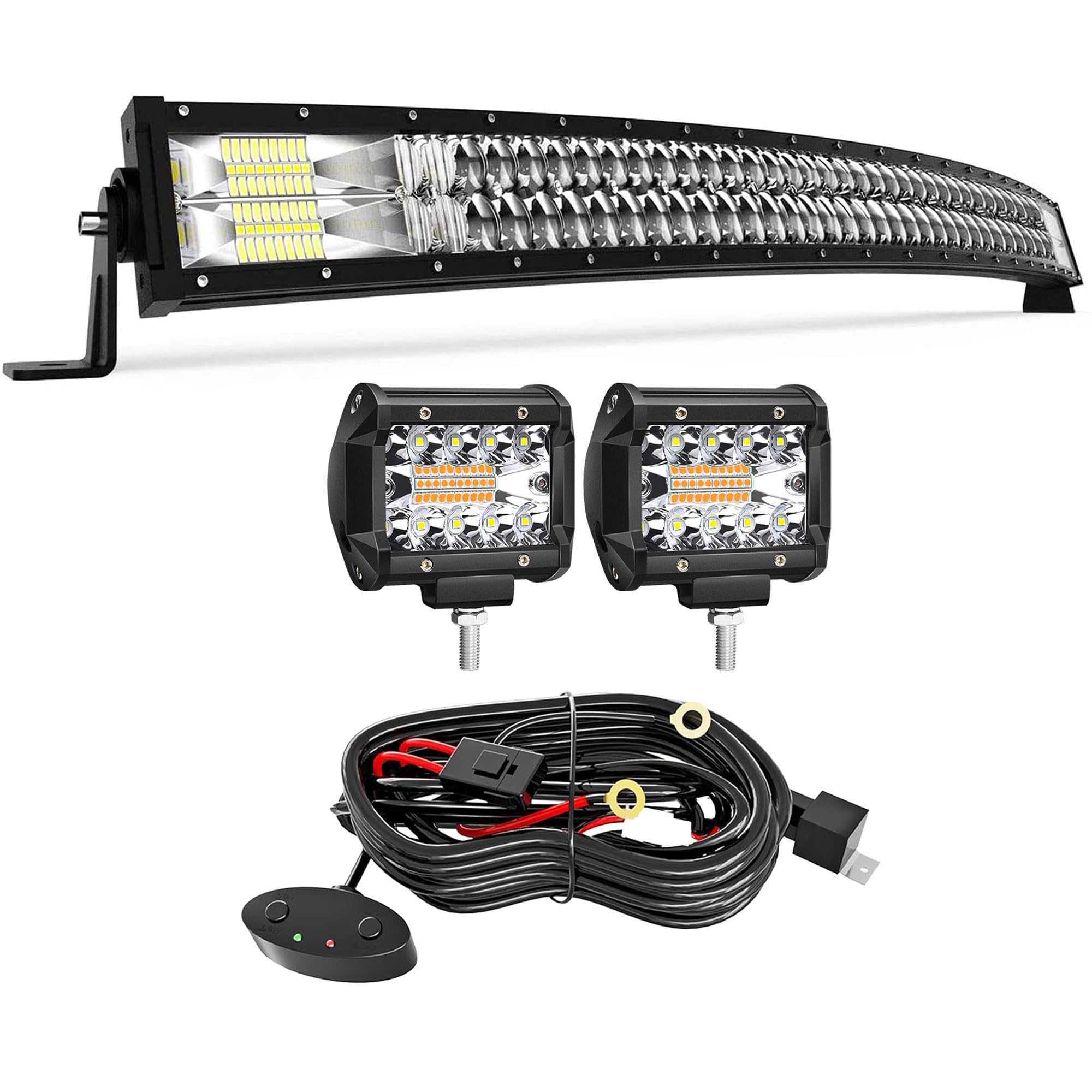 Amazon.com: Barra de luz LED curvada de 40/42 pulgadas, TERRAIN