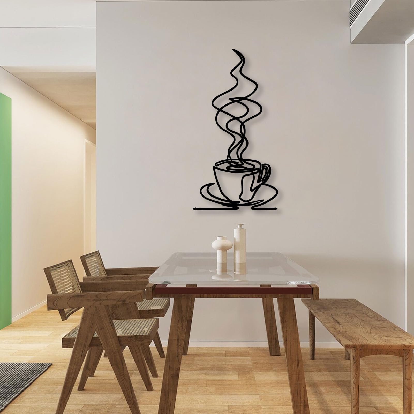 Decorazione murale in Metallo Nero per Bar, caffè e tè
